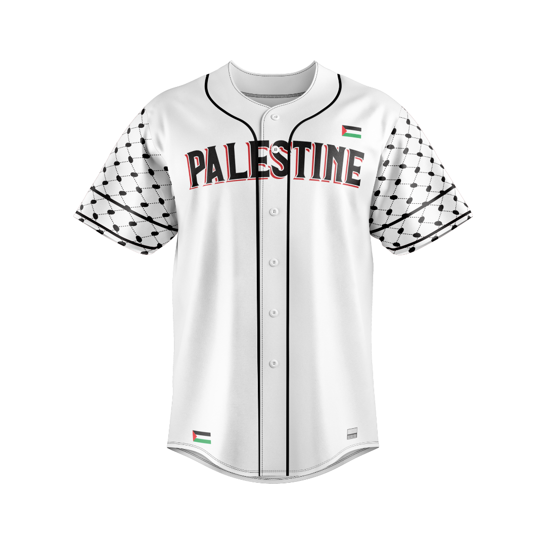 Palestine V1 White Baseball Jersey