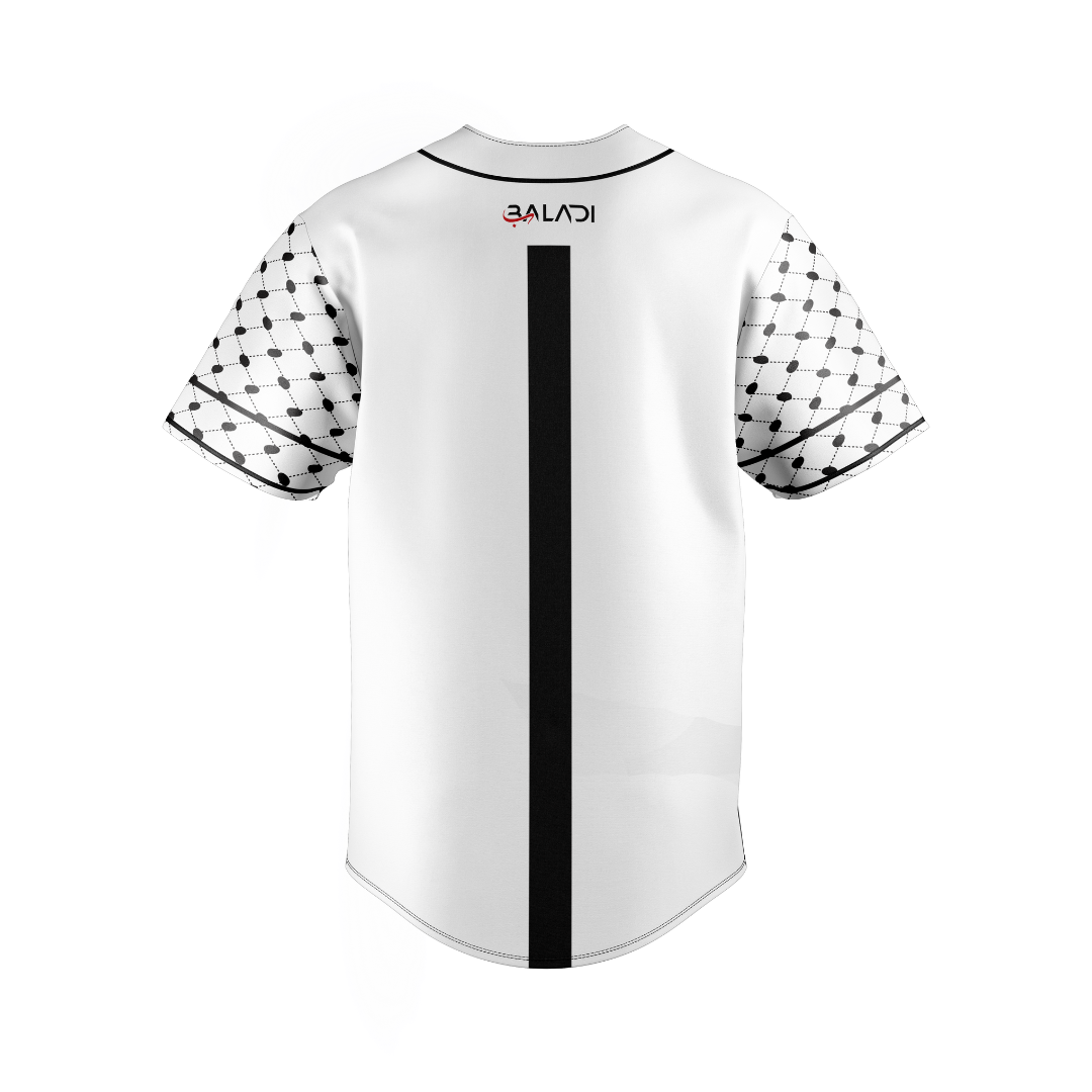 Palestine V1 White Baseball Jersey